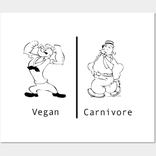 Vegan vs Carnivore Posters and Art